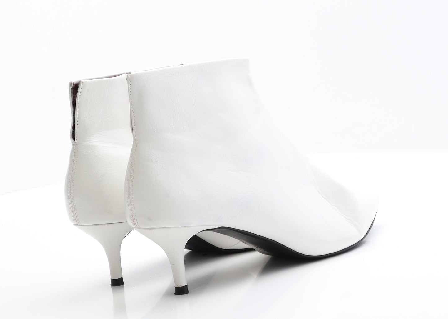 NEXT Womens White  Faux Leather Bootie Boot 7 EUR 41