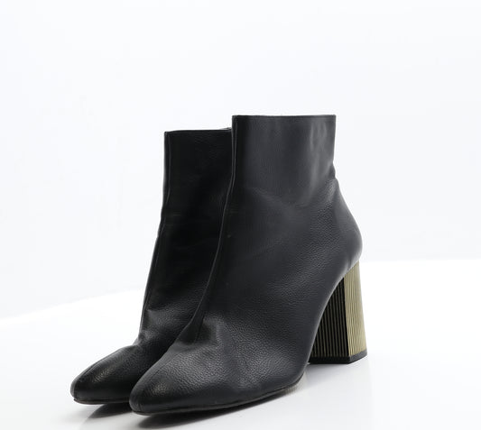 Primark Womens Black  Faux Leather Bootie Boot 7 EUR 40