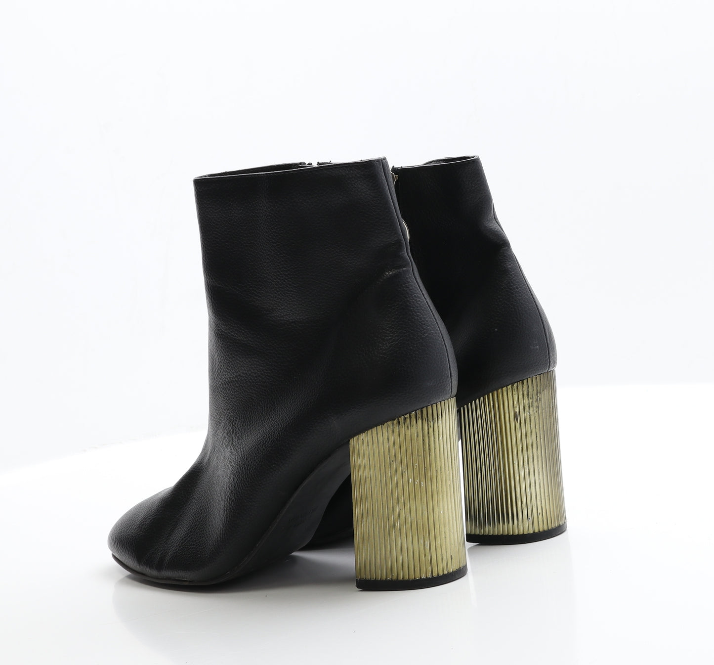 Primark Womens Black  Faux Leather Bootie Boot 7 EUR 40