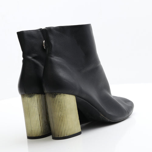 Primark Womens Black  Faux Leather Bootie Boot 7 EUR 40