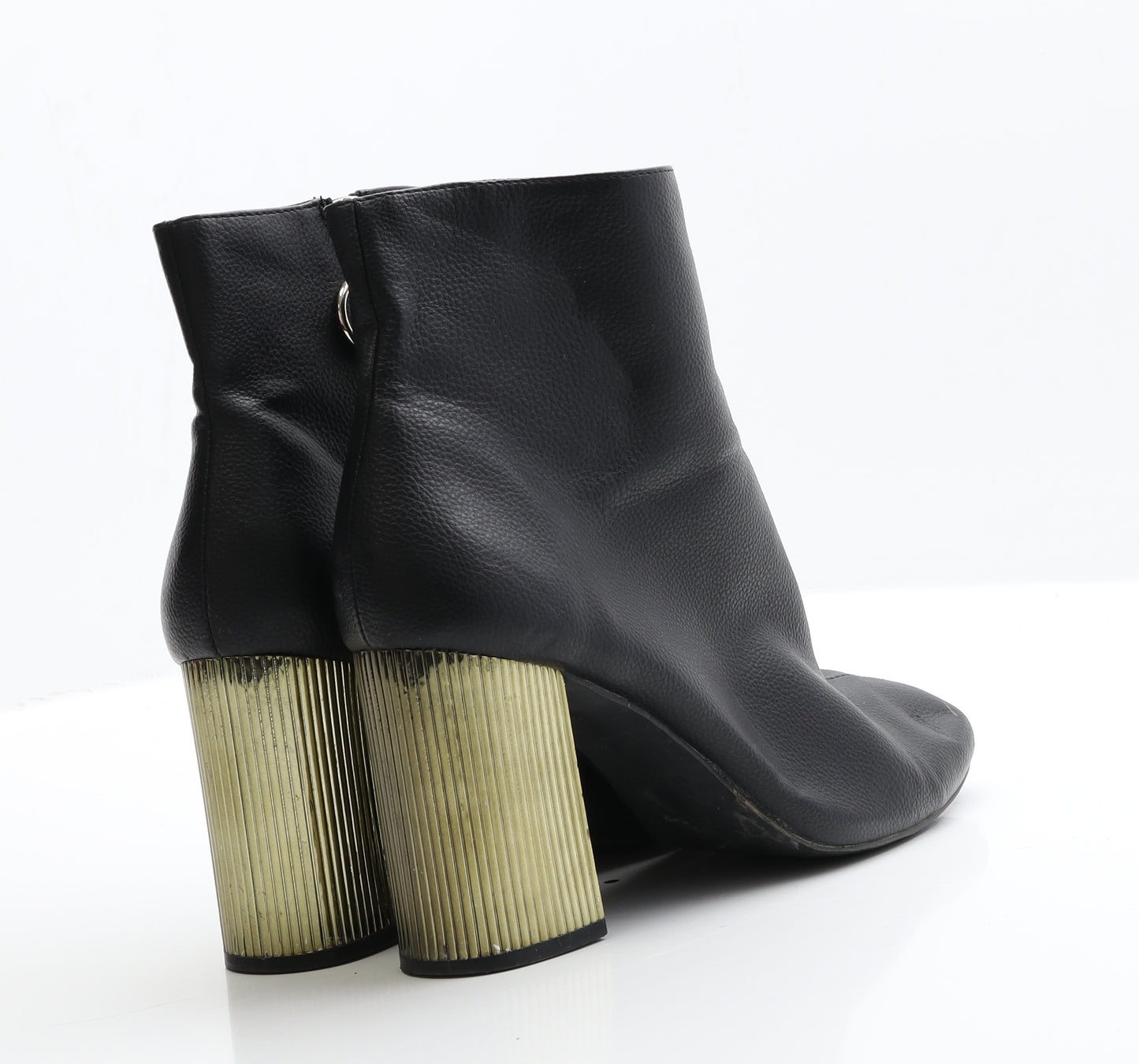 Primark Womens Black  Faux Leather Bootie Boot 7 EUR 40