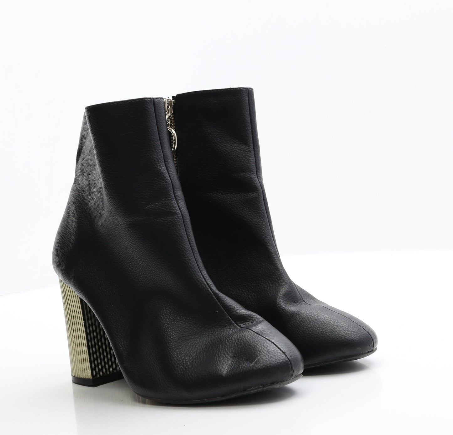 Primark Womens Black  Faux Leather Bootie Boot 7 EUR 40