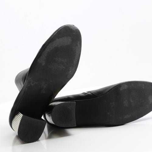 Primark Womens Black  Faux Leather Bootie Boot 7 EUR 40