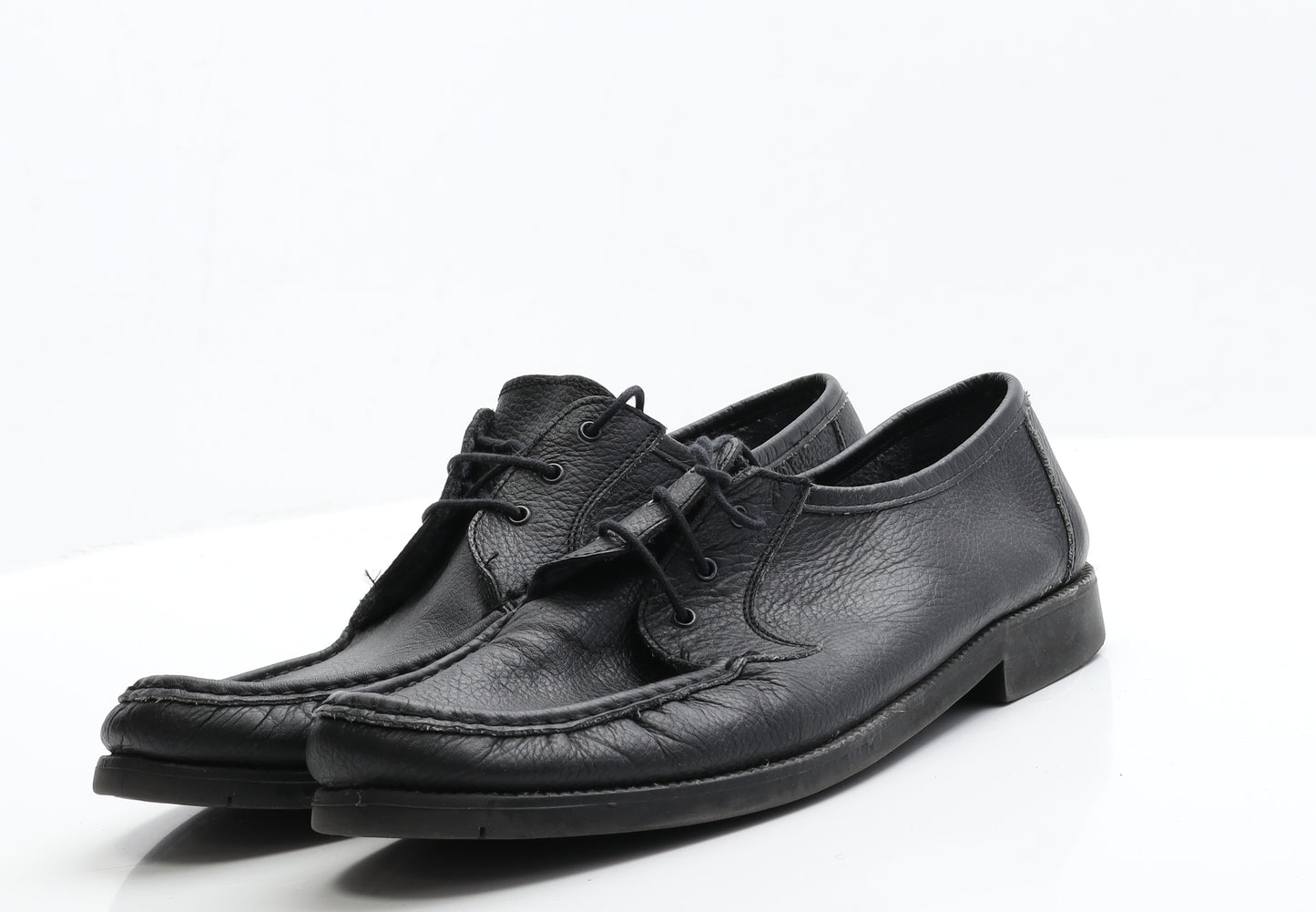 D'Calderoni Mens Black  Faux Leather Oxford Dress 12 EUR 46