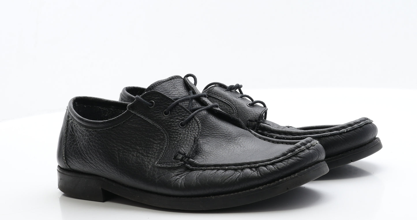 D'Calderoni Mens Black  Faux Leather Oxford Dress 12 EUR 46
