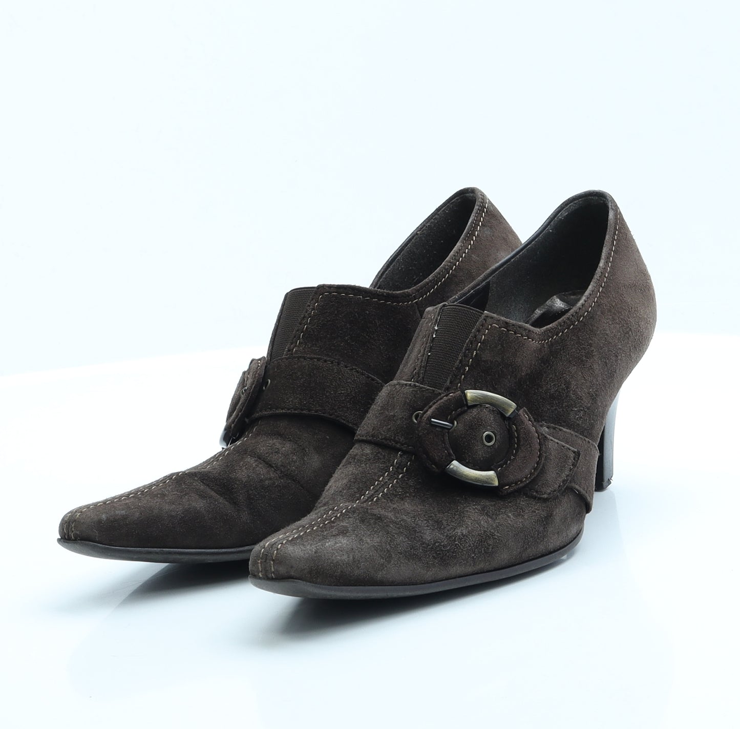Gabor Womens Brown  Faux Suede Court Heel 5.5