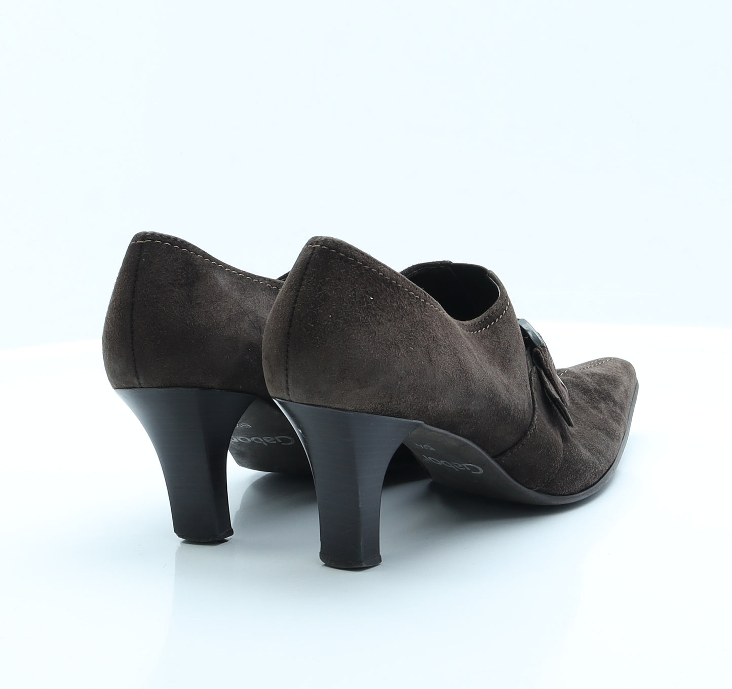 Gabor Womens Brown  Faux Suede Court Heel 5.5