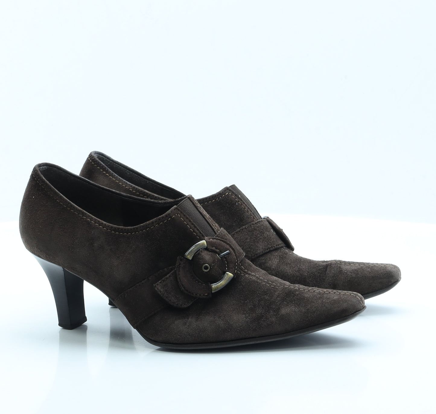 Gabor Womens Brown  Faux Suede Court Heel 5.5