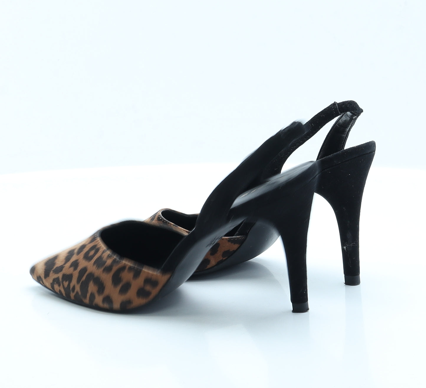 New Look Womens Brown Animal Print Polyester Slingback Heel 3 EUR 36