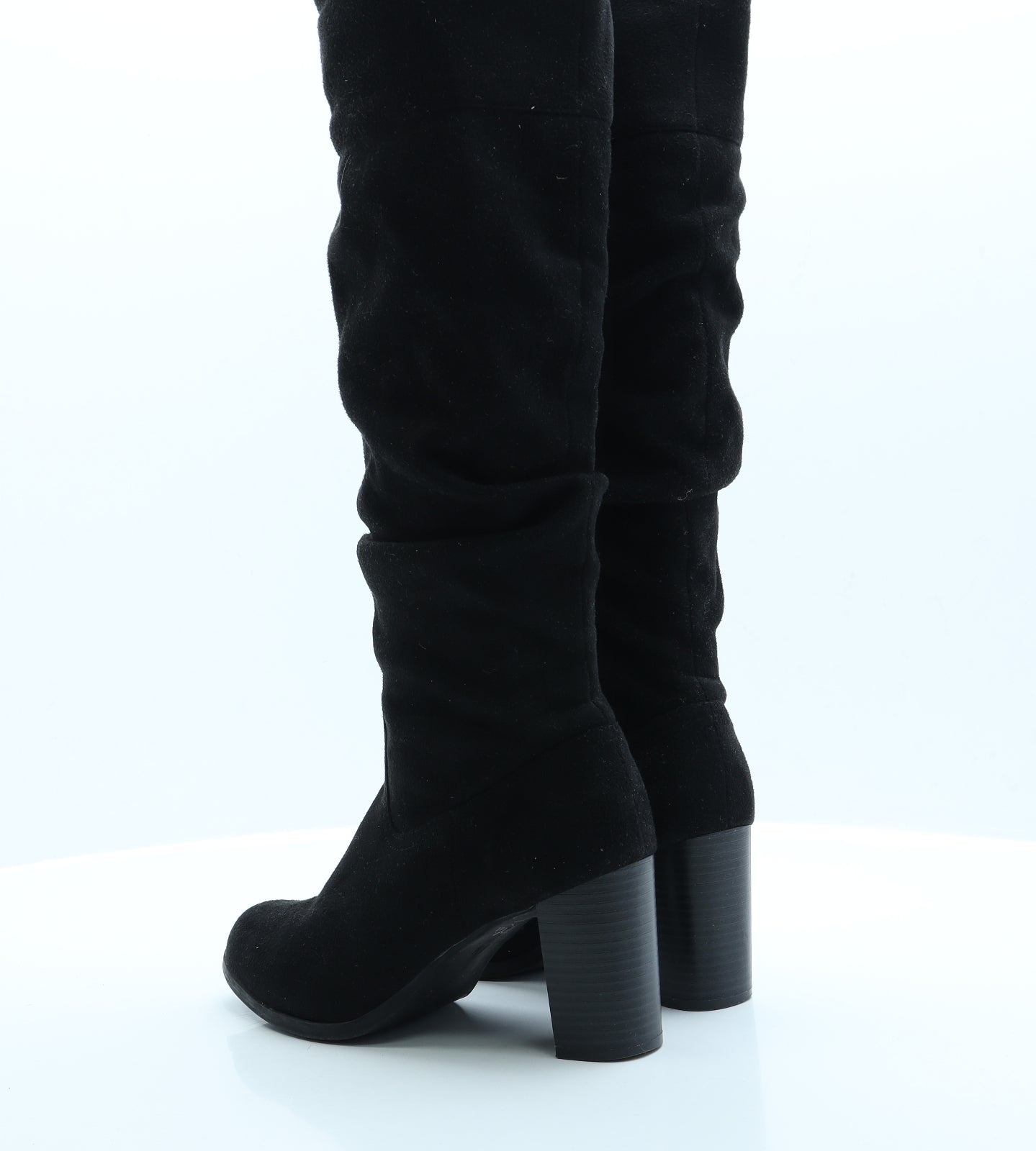 Insolia Womens Black  Faux Suede Sock Boot 4.5