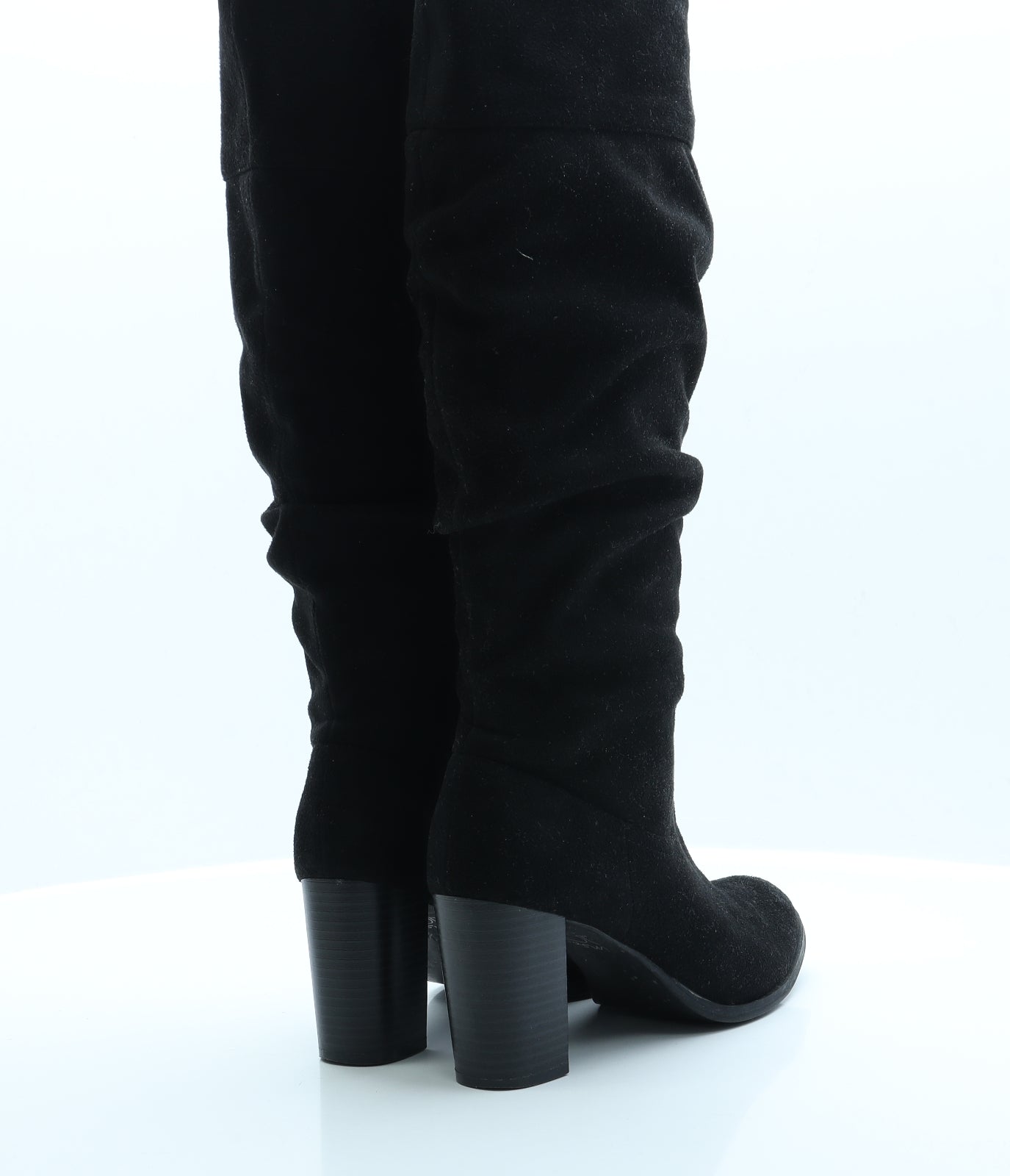 Insolia Womens Black  Faux Suede Sock Boot 4.5