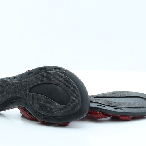 Preworn Womens Red  Polyester Slip On Sandal 7