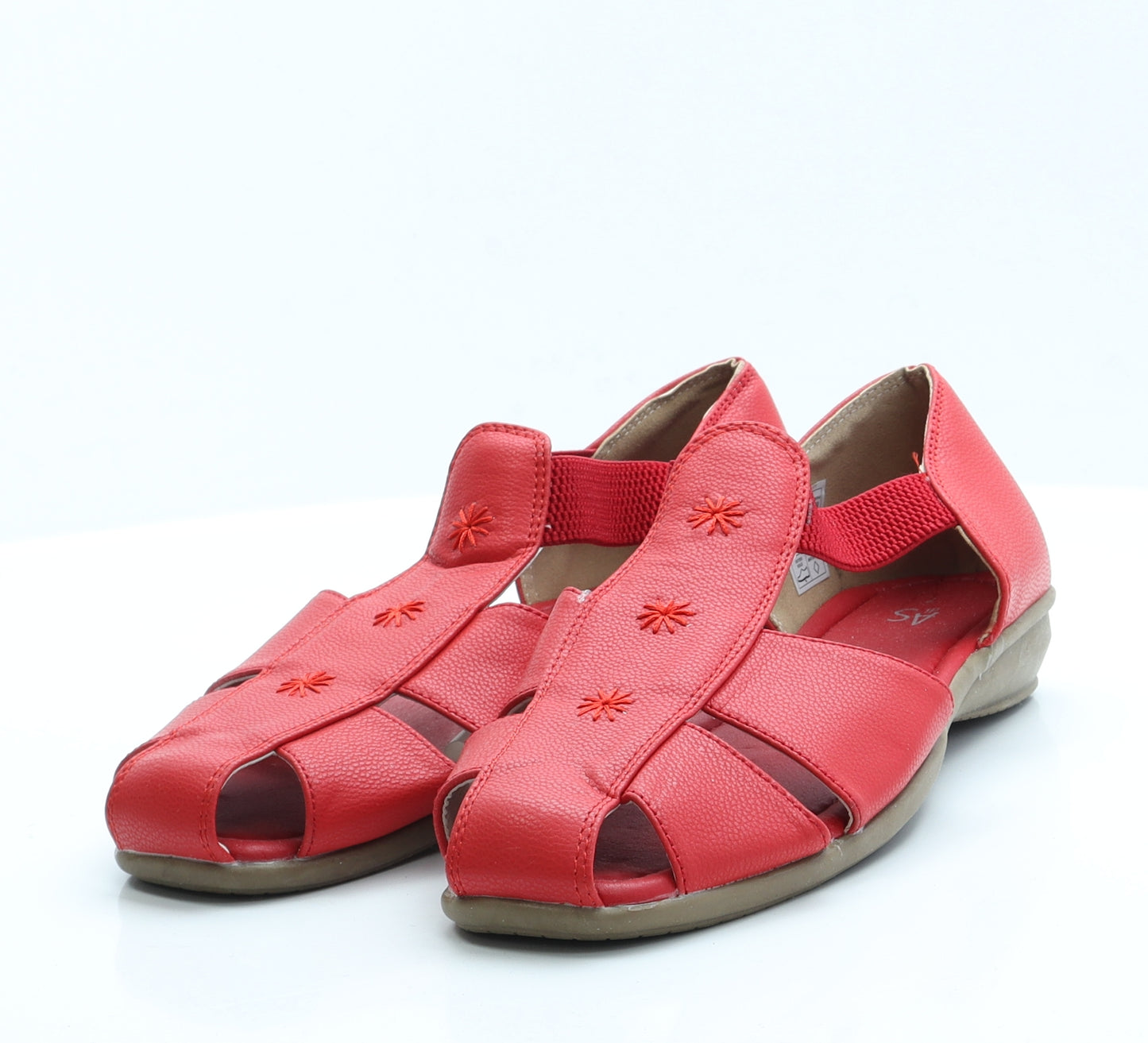 AS Di Womens Red  Polyester Fisherman Sandal 7
