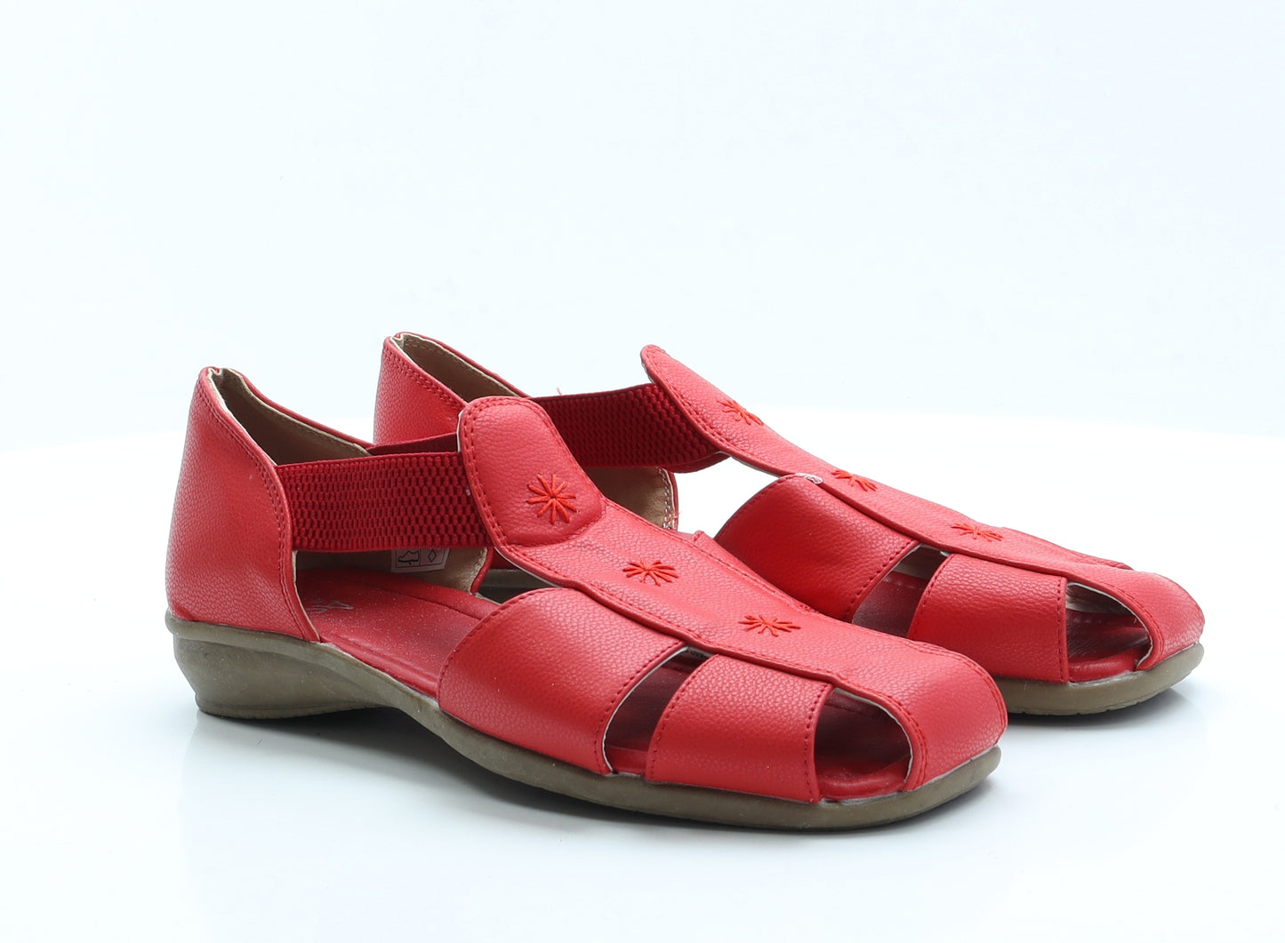 AS Di Womens Red  Polyester Fisherman Sandal 7