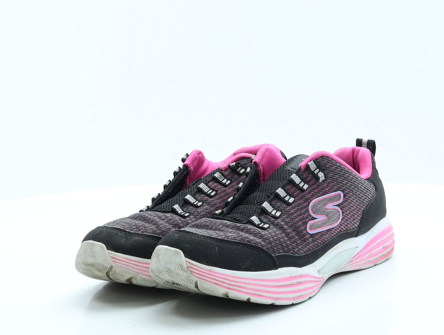 Skechers Girls Black  Polyester Trainer  3 EUR 36 US 4