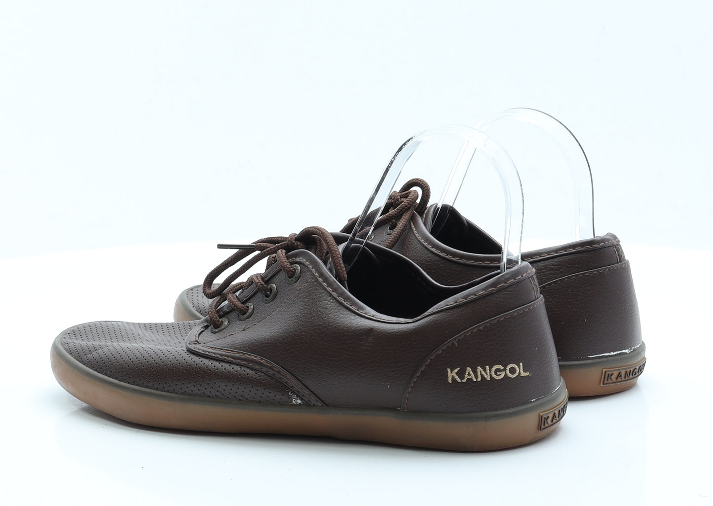 Kangol Mens Brown  Faux Leather Trainer Casual 9