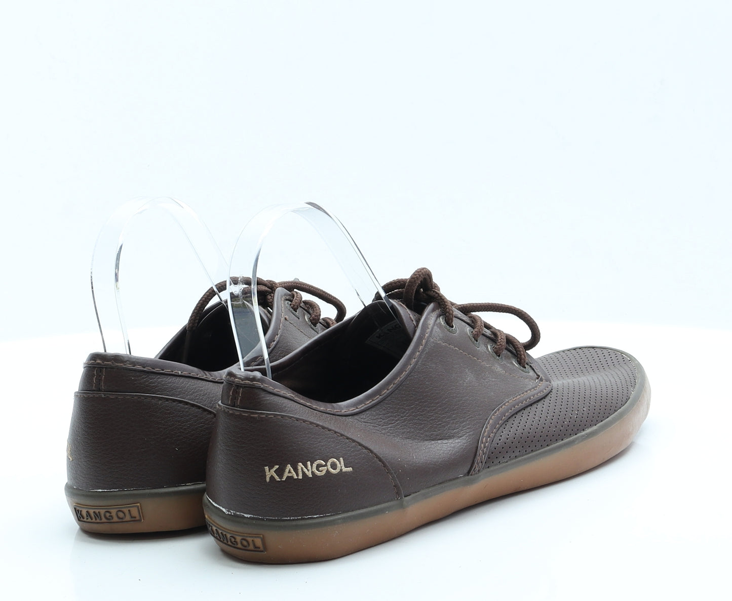 Kangol Mens Brown  Faux Leather Trainer Casual 9