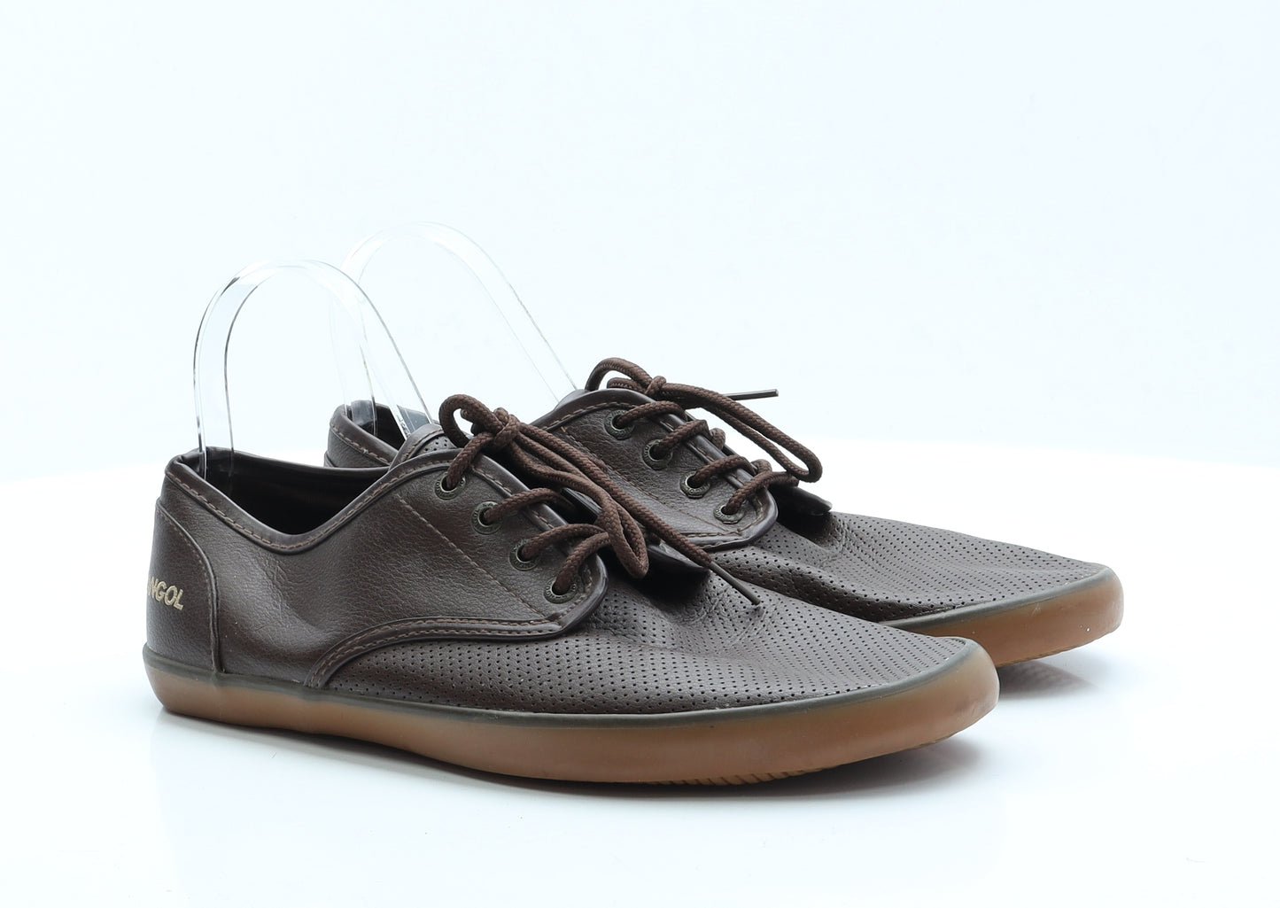 Kangol Mens Brown  Faux Leather Trainer Casual 9