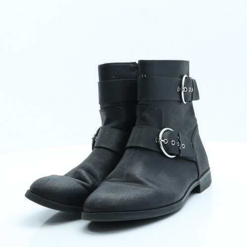 Zara Girls Girls Black Faux Leather Chelsea Boot UK 4.5