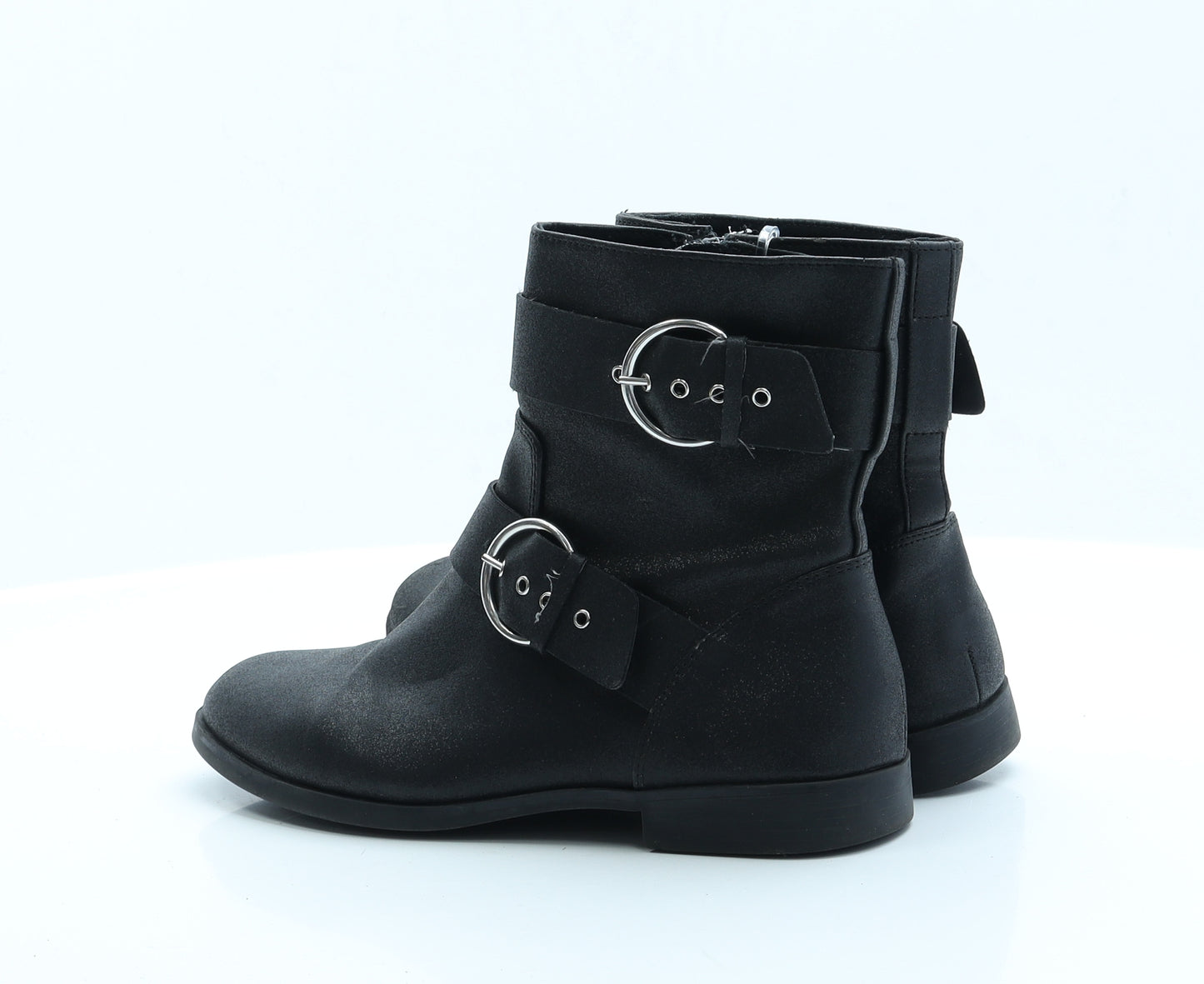 Zara Girls Girls Black Faux Leather Chelsea Boot UK 4.5