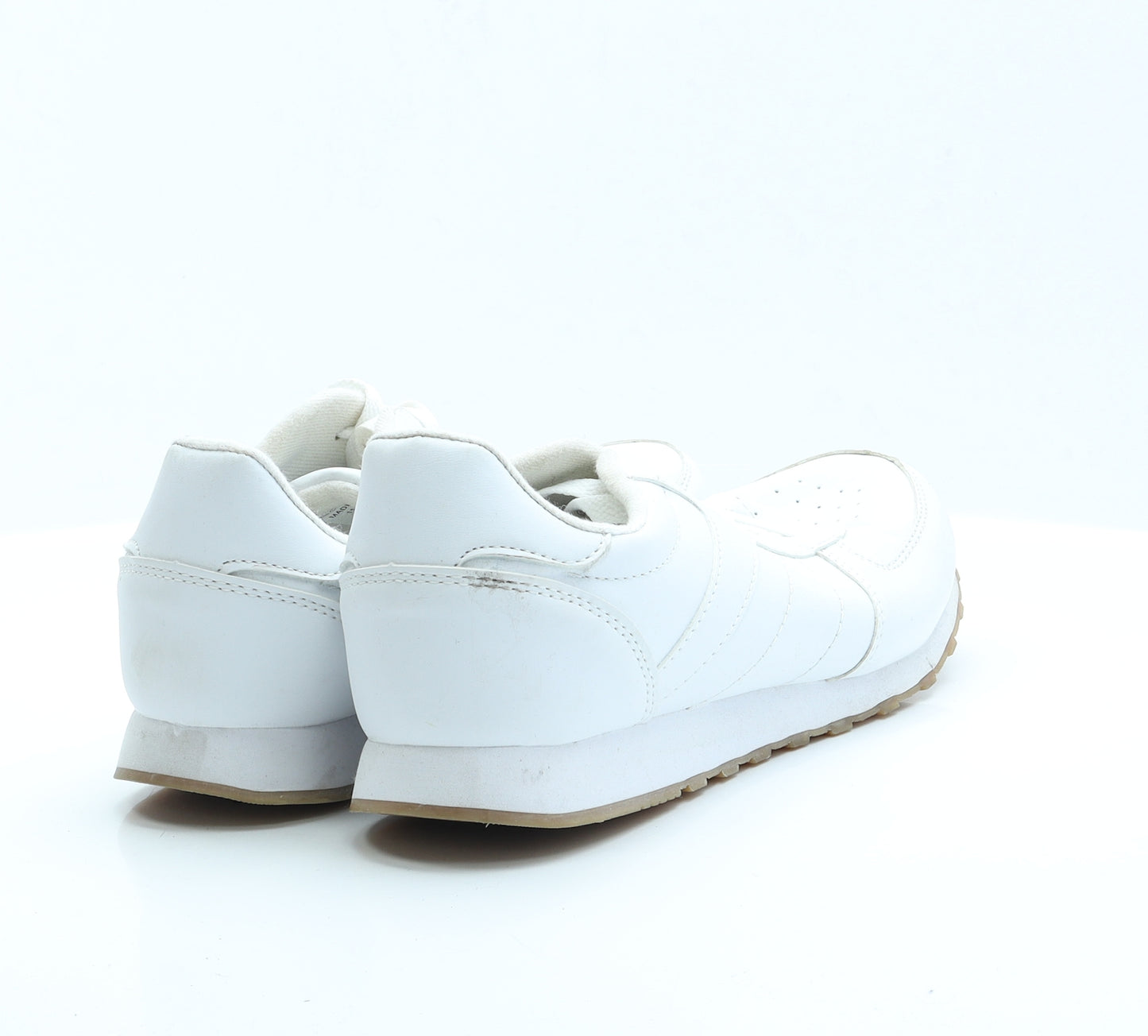 Primark Mens White  Polyester Trainer Casual 10 EUR 44 US 11