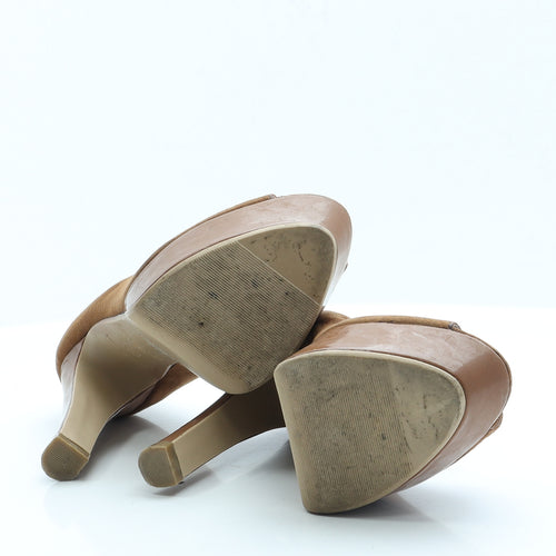 New Look Womens Brown  Faux Suede Court Heel 6 EUR 39