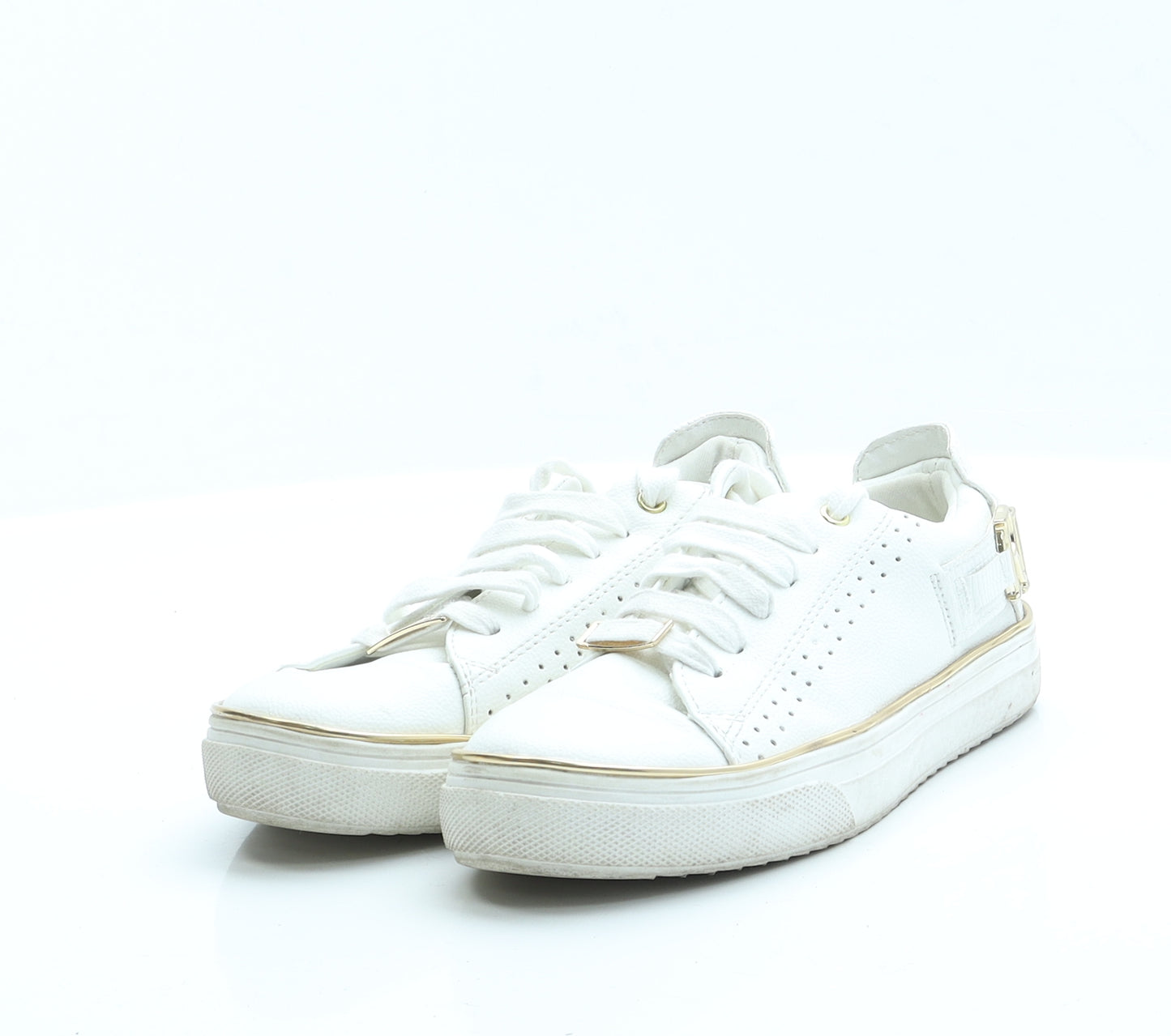 River Island Girls Ivory  Polyester Trainer  12