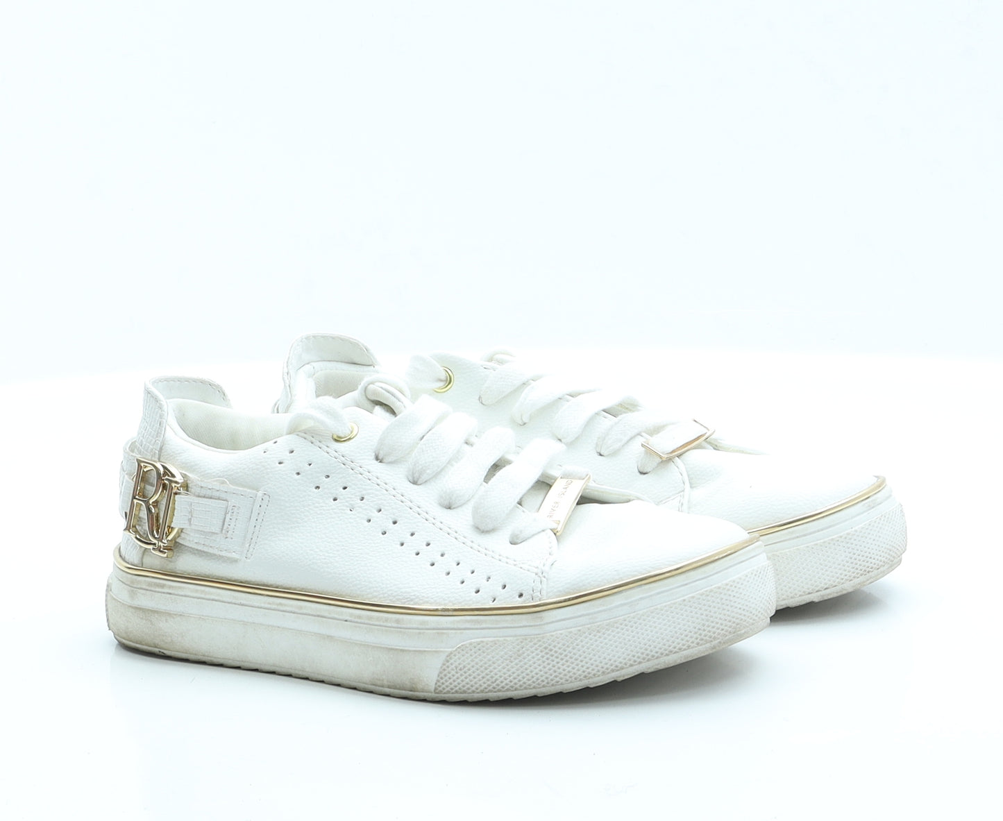 River Island Girls Ivory  Polyester Trainer  12