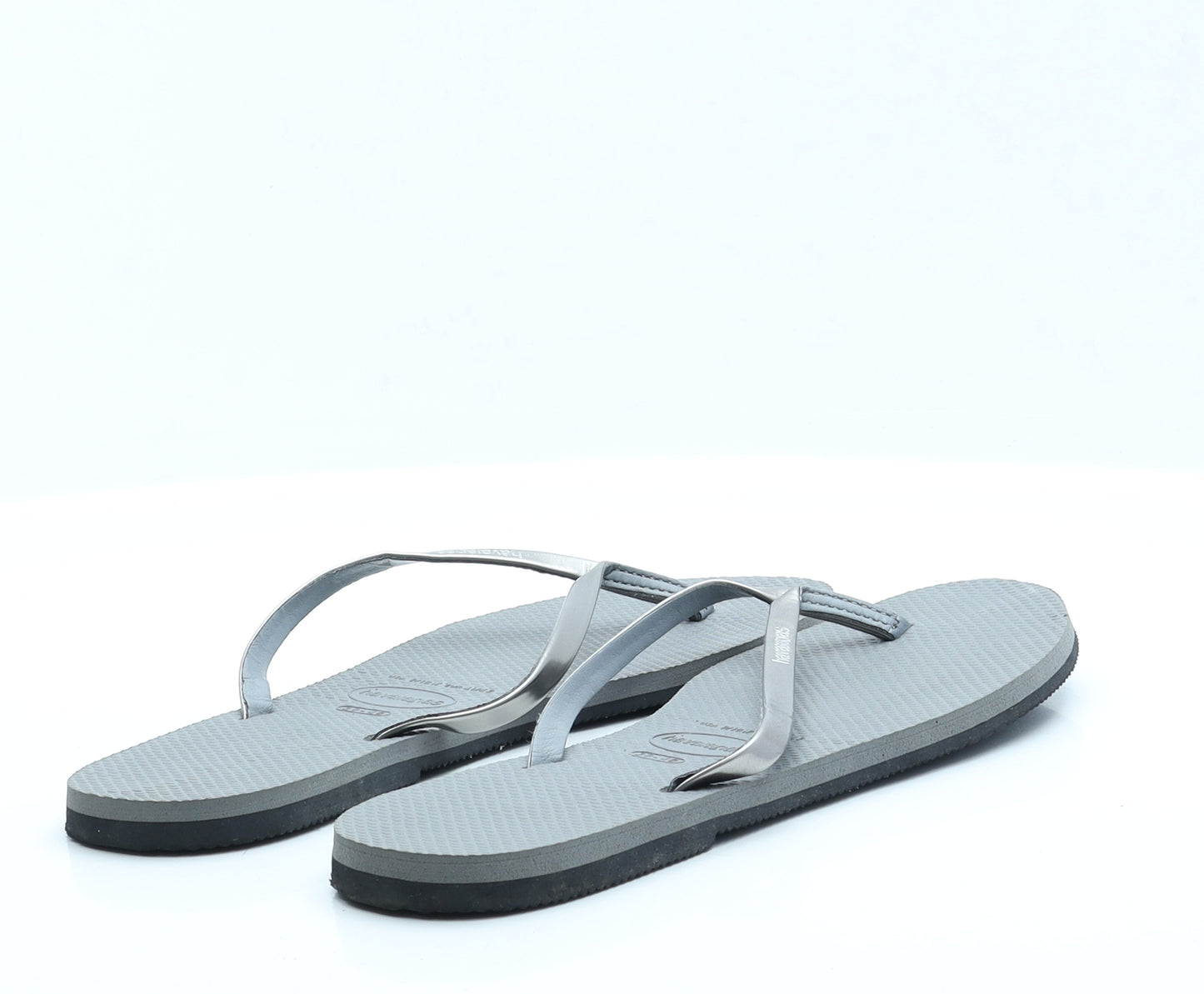 Havaianas Womens Grey  Rubber Thong Sandal 8 41