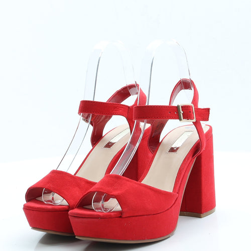 Primark Womens Red  Faux Suede Platform Heel 3 EUR 36 US 5