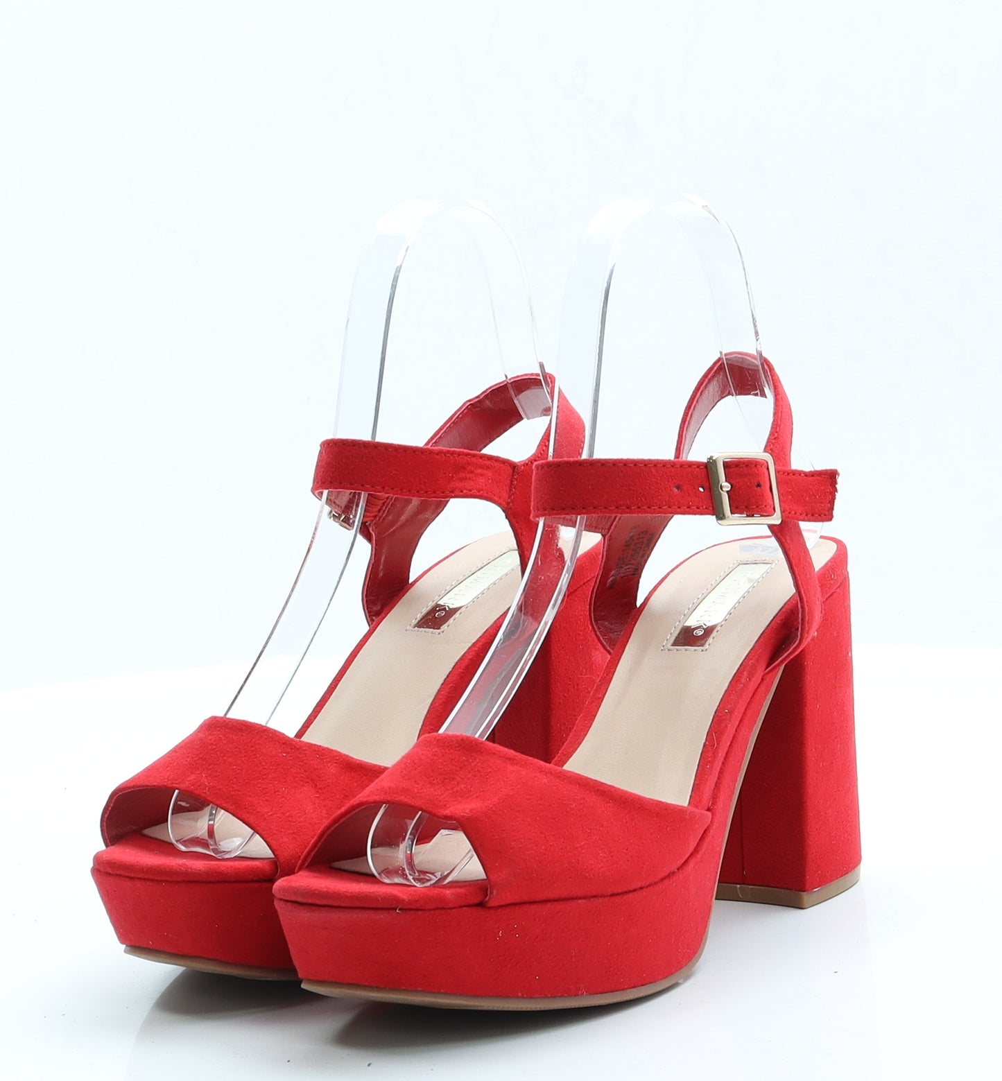 Primark Womens Red  Faux Suede Platform Heel 3 EUR 36 US 5