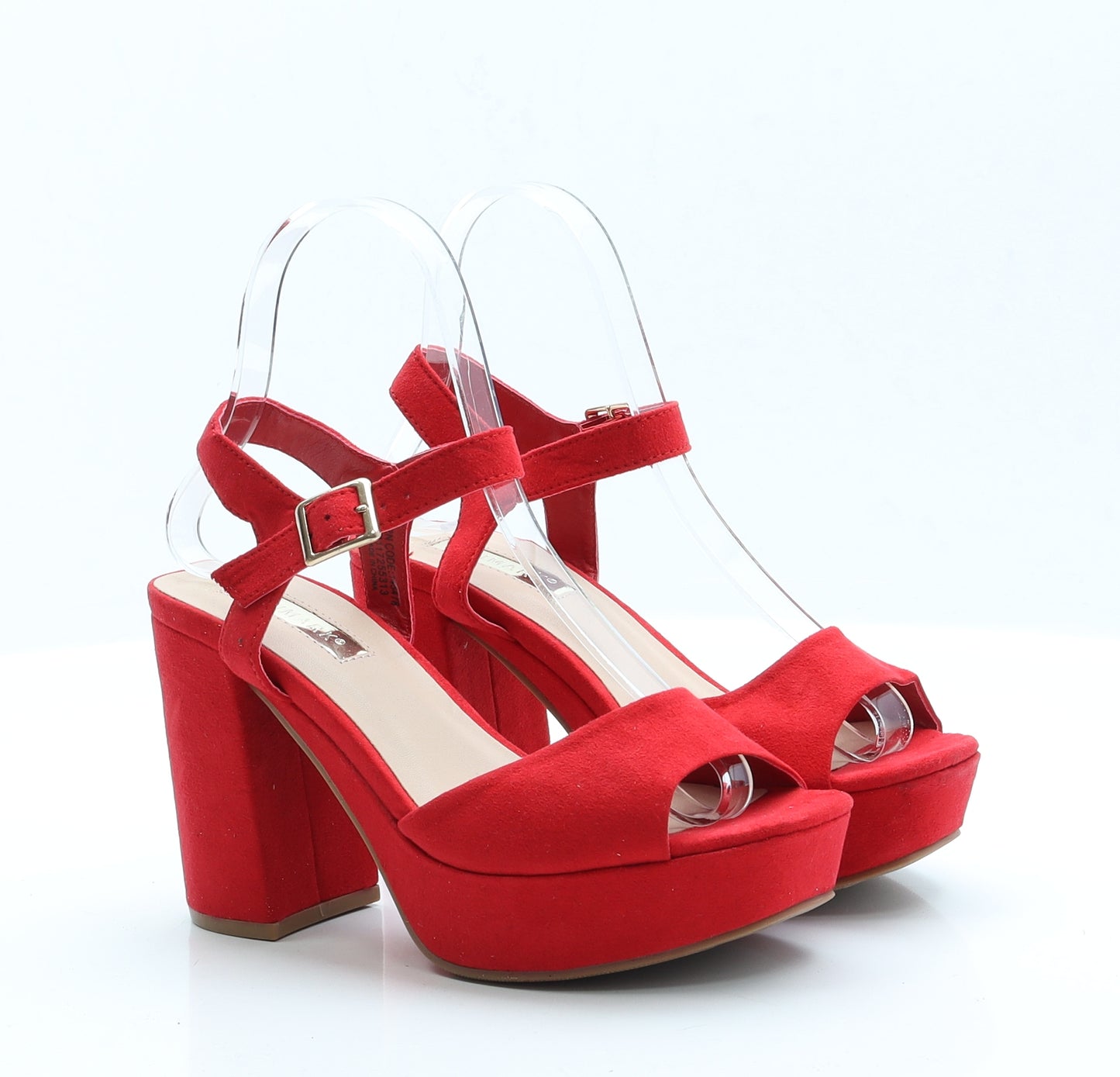 Primark Womens Red  Faux Suede Platform Heel 3 EUR 36 US 5