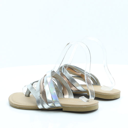 Primark Womens Silver  Polyester Trainer Sandal 3 36 5