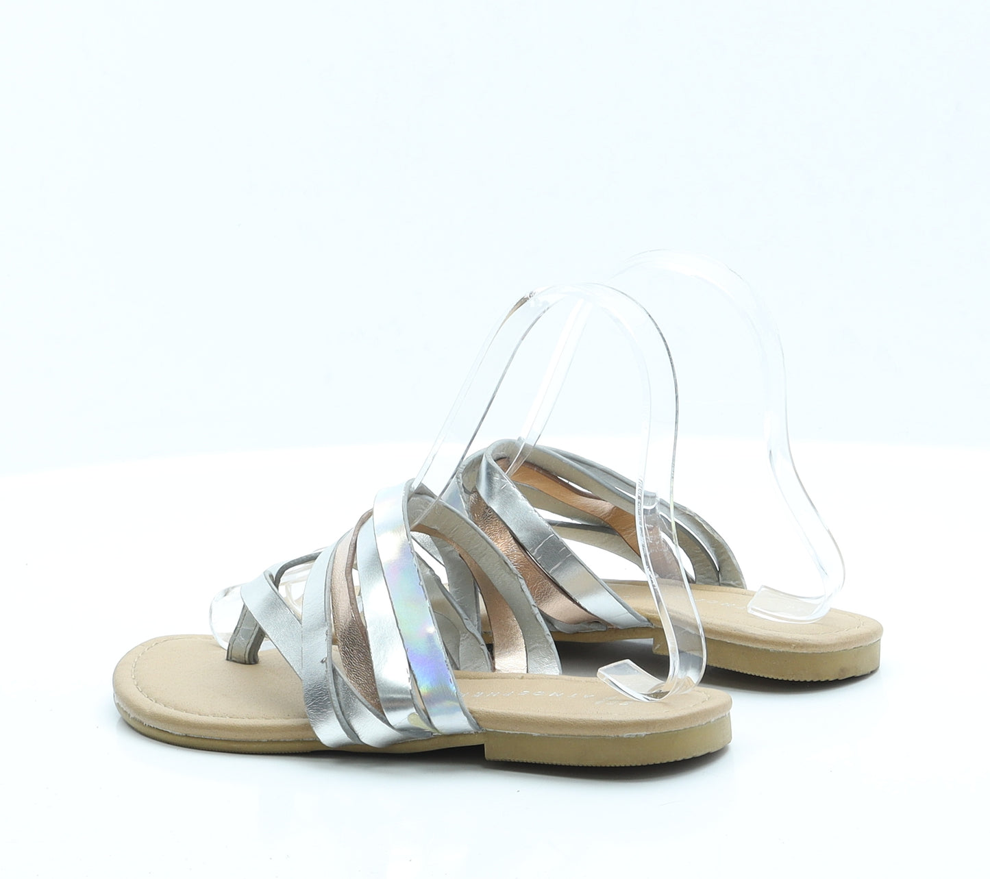 Primark Womens Silver  Polyester Trainer Sandal 3 36 5