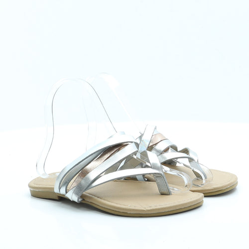 Primark Womens Silver  Polyester Trainer Sandal 3 36 5