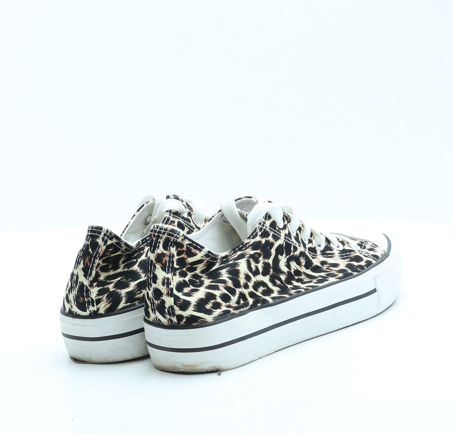 Preworn Womens Brown Animal Print Fabric Trainer Flat 5 38