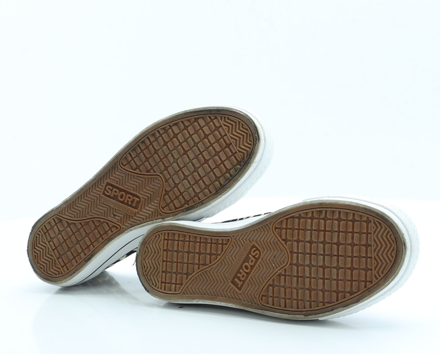 Preworn Womens Brown Animal Print Fabric Trainer Flat 5 38