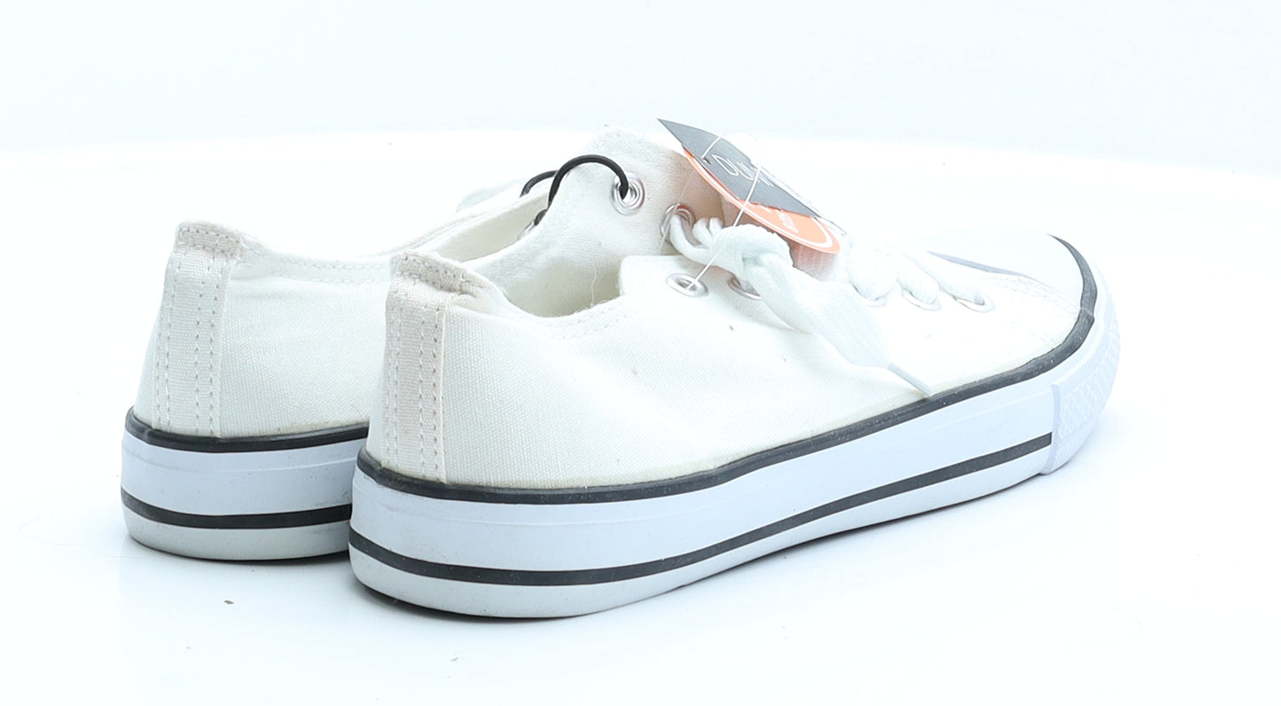 Dunnes Stores Womens Ivory  Polyester Trainer Flat 4 37