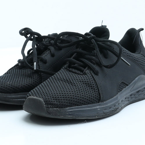 Preworn Boys Black  Polyester Trainer  5 EUR 38