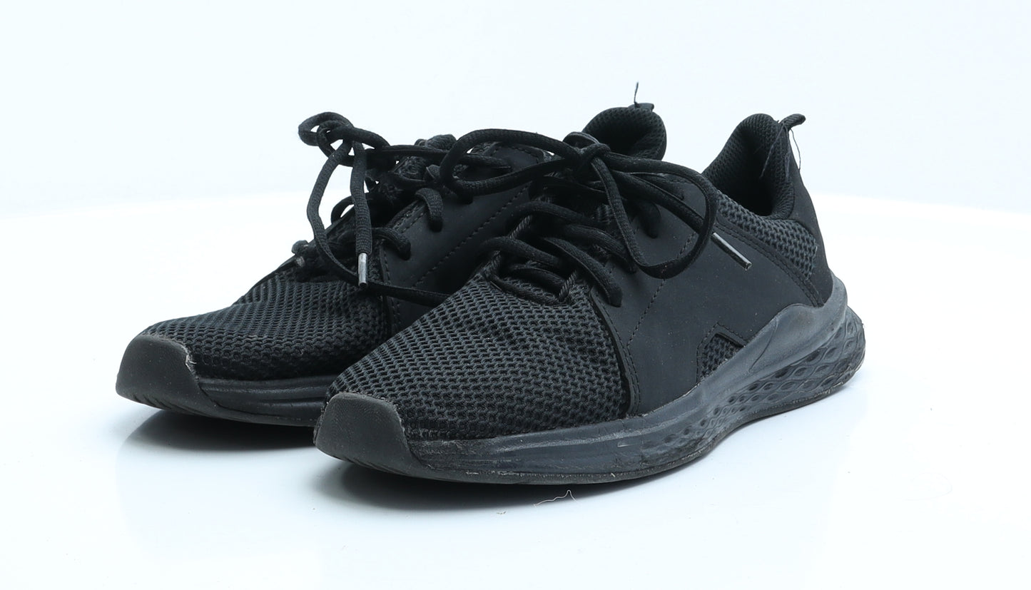 Preworn Boys Black  Polyester Trainer  5 EUR 38