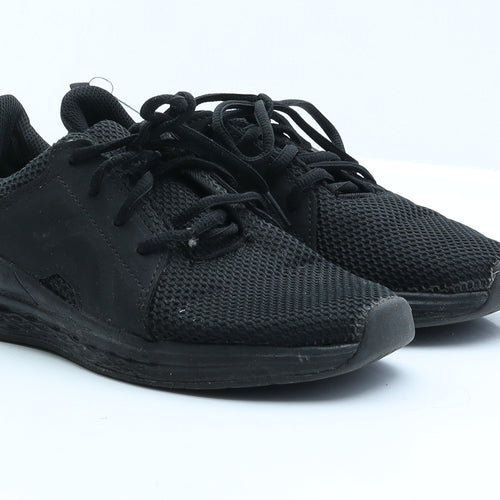 Preworn Boys Black  Polyester Trainer  5 EUR 38