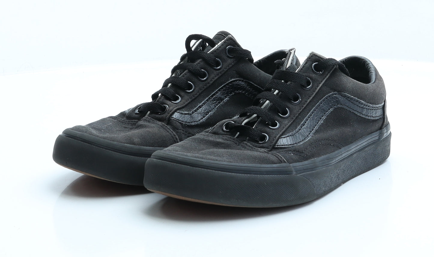 Vans  Womens Black  Faux Suede Trainer Flat 4 37