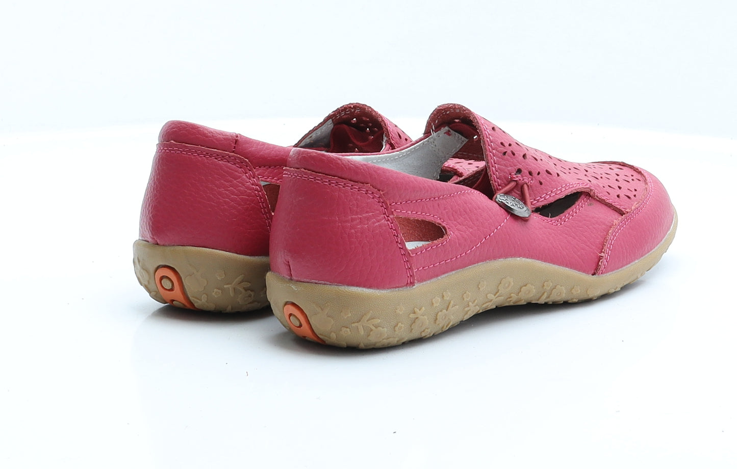 JD Williams Womens Pink  Faux Leather Flat  4 37