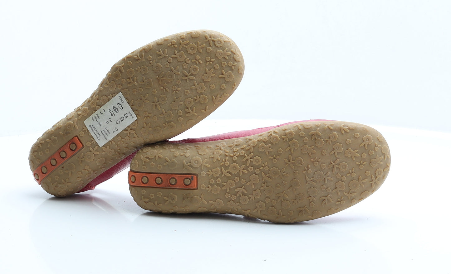 JD Williams Womens Pink  Faux Leather Flat  4 37