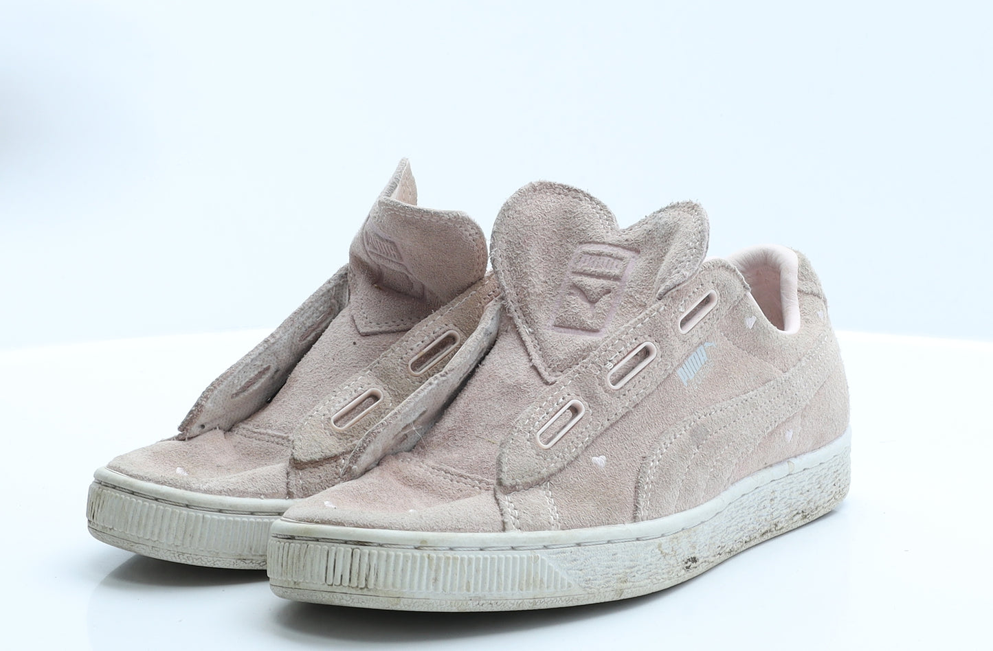 PUMA Womens Pink Geometric Polyester Trainer Flat 5 38  - Hearts