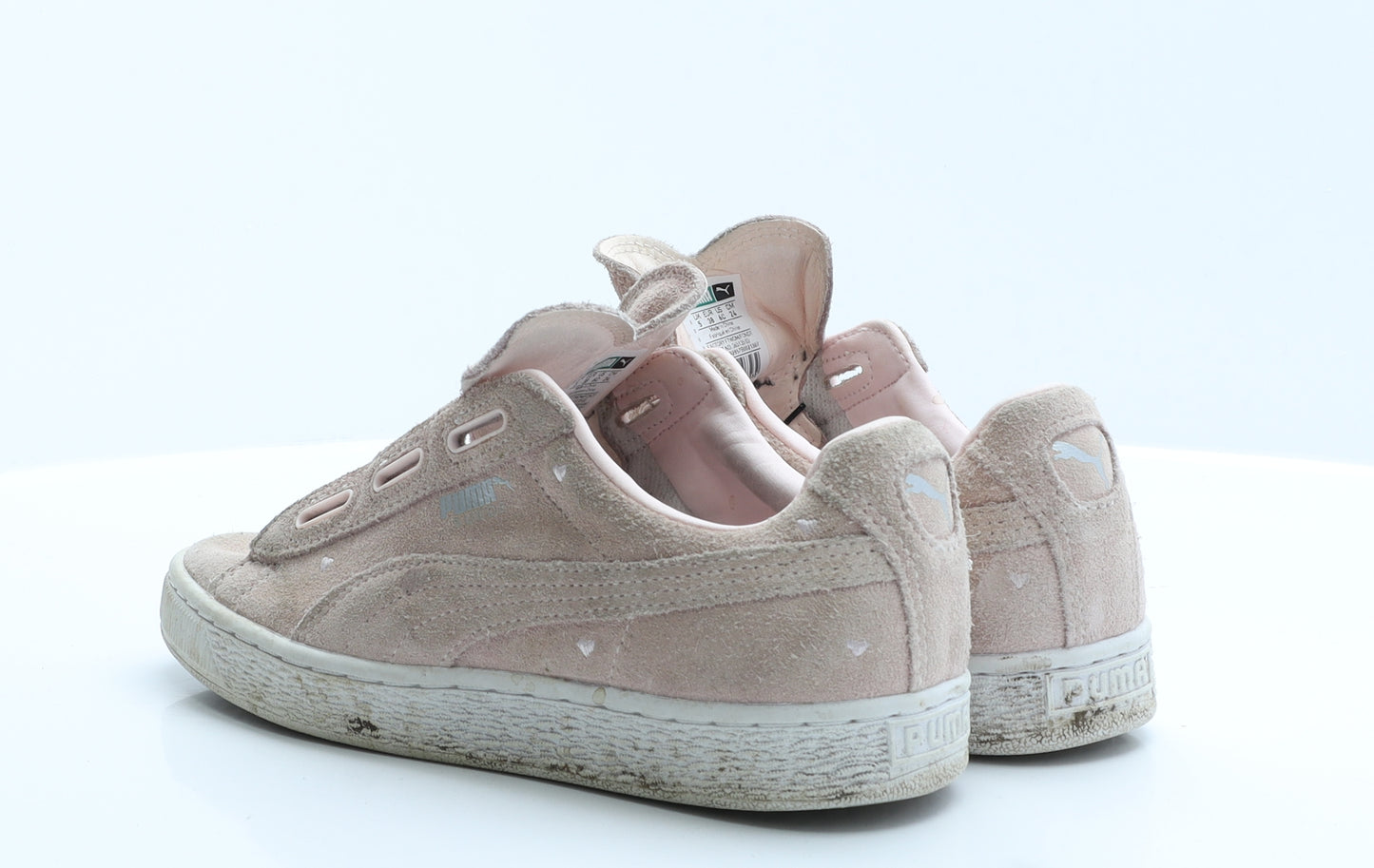 PUMA Womens Pink Geometric Polyester Trainer Flat 5 38  - Hearts