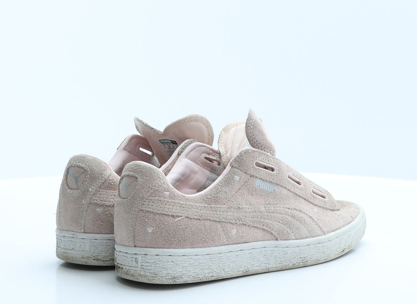 PUMA Womens Pink Geometric Polyester Trainer Flat 5 38  - Hearts