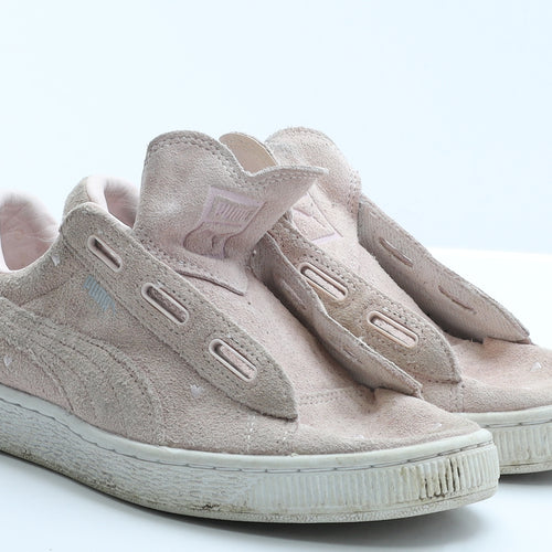 PUMA Womens Pink Geometric Polyester Trainer Flat 5 38  - Hearts