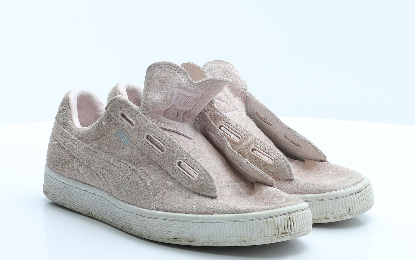 PUMA Womens Pink Geometric Polyester Trainer Flat 5 38  - Hearts