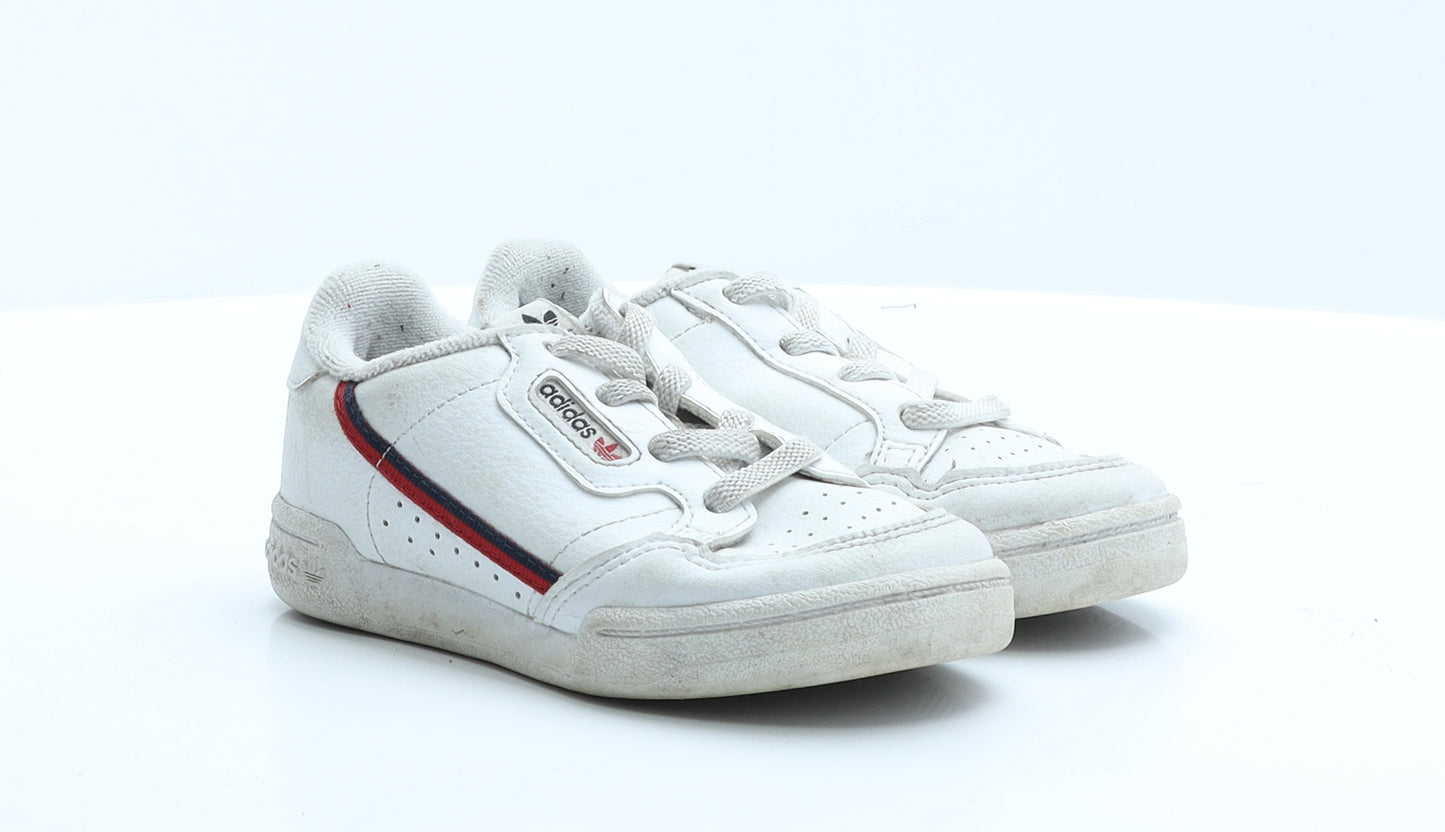 adidas Boys White Polyester Trainer UK 8
